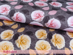 French Terry „Flower Love Roses“ beige