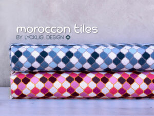 Stretchjersey „Moroccan Tiles“ blau