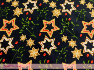 Stretchjersey „Feliz Navidad“ Sterne