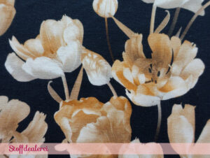 Stretchjersey „Golden Tulips“