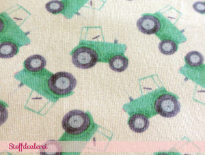 Stretchjersey „Mini Traktoren“ grün