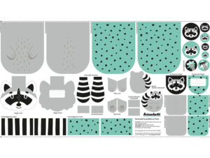 Baumwolldruck „Tierbeutel“ Waschbär – Panel