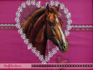 French Terry „Glitters & Horses“ beere – Panel