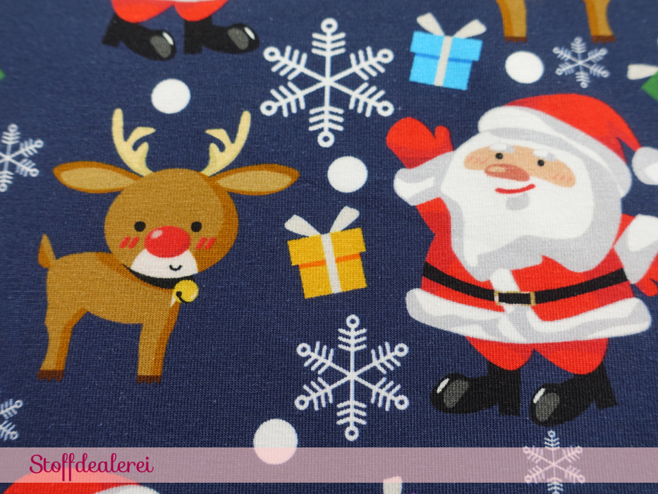 Stretchjersey „Santa & Rudolph“