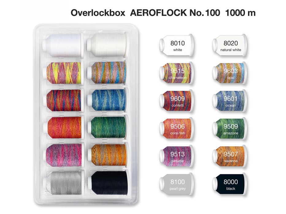 Madeira „Aeroflock“ Bauschgarn – Box multicolor