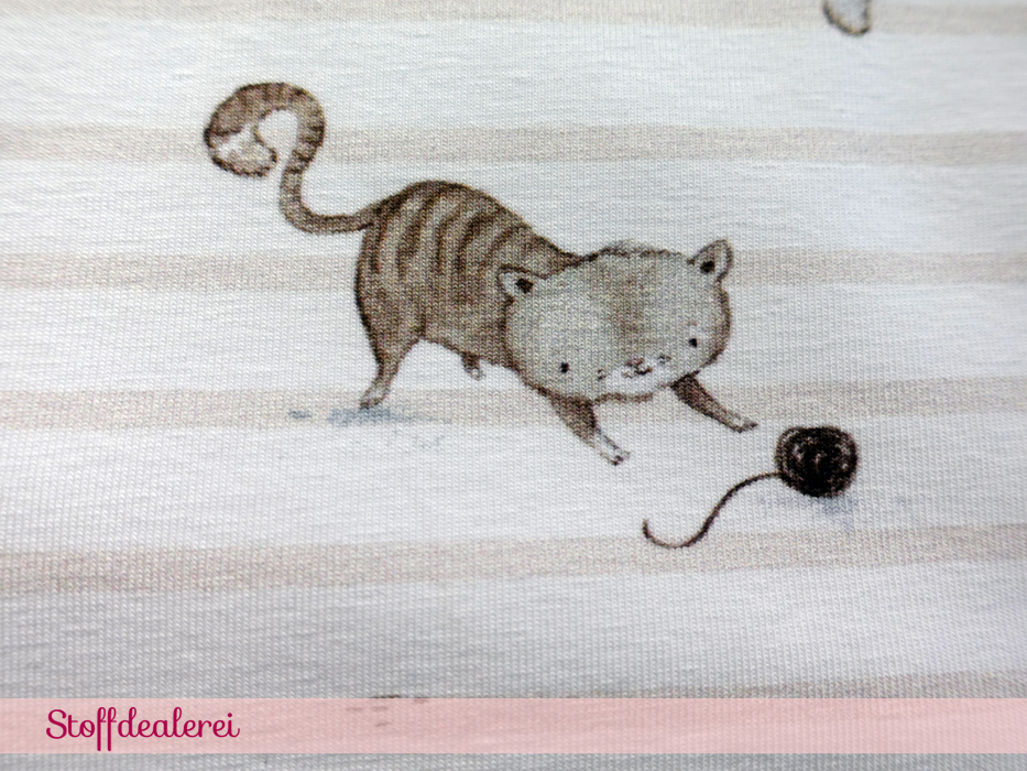 Stretchjersey „Zilli“ Katzen